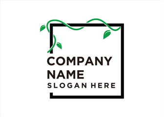 leaf nature tree plant green sketch border or logo design