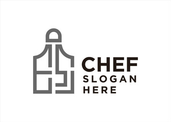 apron chef logo and letter E and S concept