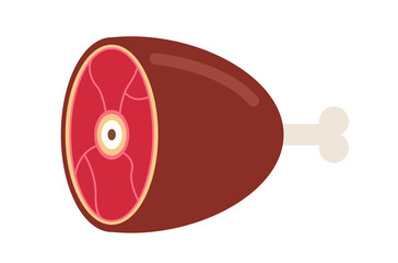 Piece of steak meat leg isolated concept. Vector design graphic illustration
