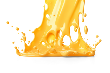 Melted cheese flow.  Cut out on transparent	