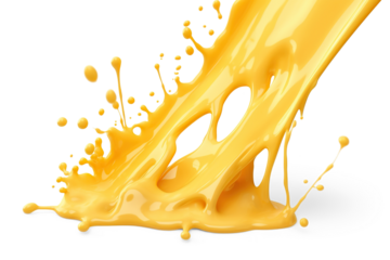 Melted cheese flow.  Cut out on transparent	