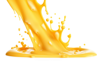 Melted cheese flow.  Cut out on transparent	