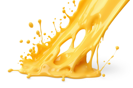 Melted cheese flow.  Cut out on transparent	