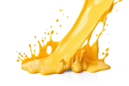 Melted cheese flow.  Cut out on transparent	