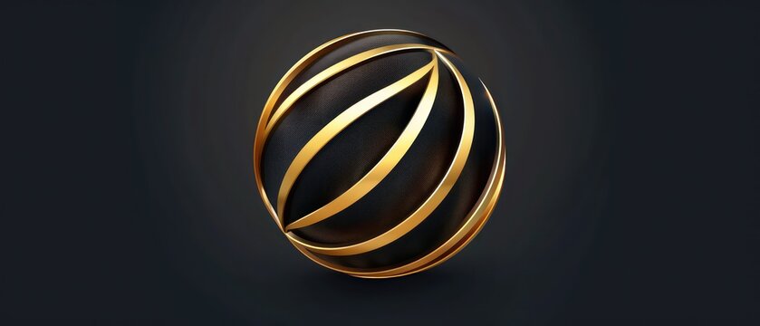 golden sphere with the business company logo, standing out against a dark background, epitomizing professionalism and expertise in IT