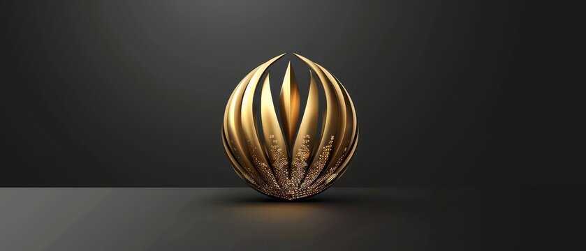 golden sphere with the business company logo, standing out against a dark background, epitomizing professionalism and expertise in IT