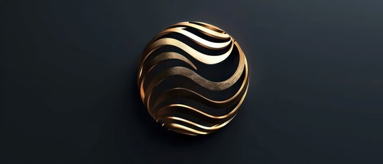 golden sphere with the business company logo, standing out against a dark background, epitomizing professionalism and expertise in IT