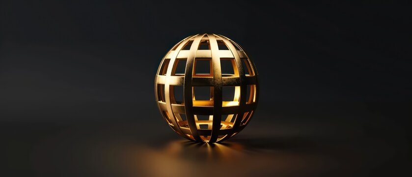 golden sphere with the business company logo, standing out against a dark background, epitomizing professionalism and expertise in IT