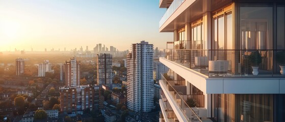 apartment tower exudes modernity and sophistication with its clean lines and high-end amenities