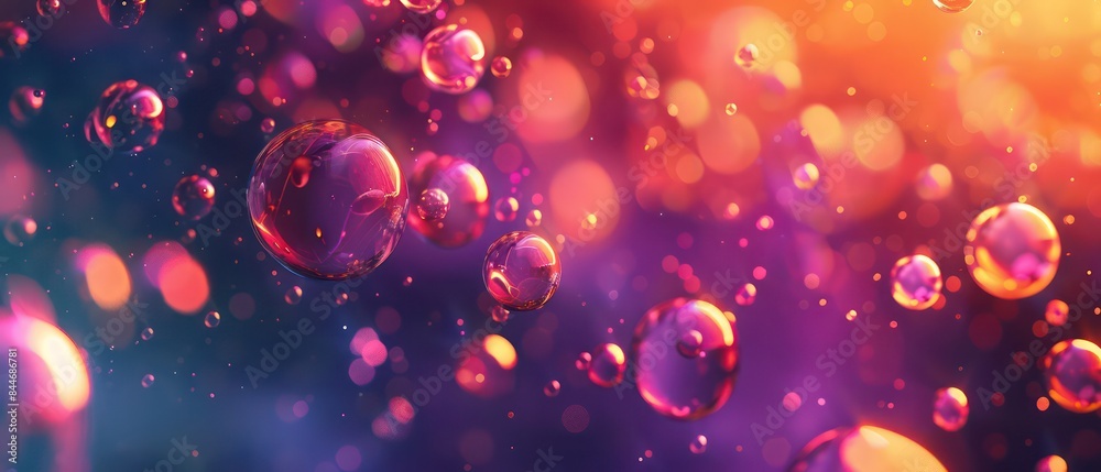 Wall mural background with tech-inspired blobs, offering a sleek and contemporary look