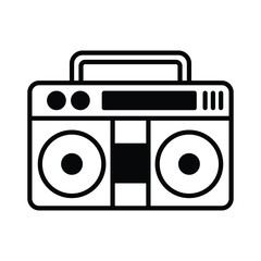 Boombox cassette player icon vector on trendy design