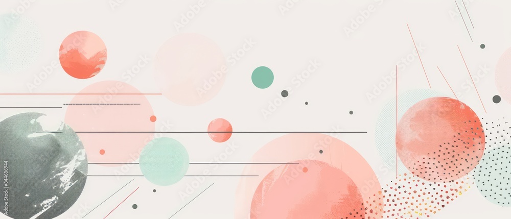 Wall mural background with tech-inspired blobs, offering a sleek and contemporary look