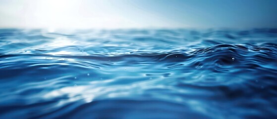 Naklejka premium blue background with a super simple wave pattern, radiating calm and relaxation