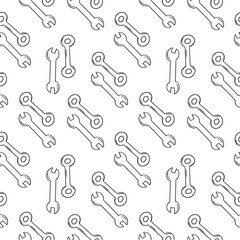 Construction tool seamless pattern in hand drawn style