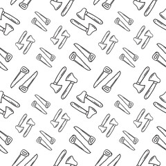 Construction tool seamless pattern in hand drawn style