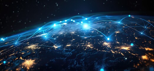 Global network concept. Communication technology banner. Connectivity background