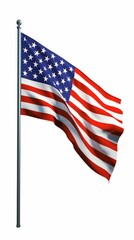 83 Patriotic cartoon scene of the American flag waving proudly