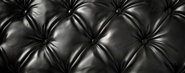 Black leather upholstery with buttons is creating a luxurious background