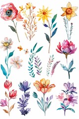 A Watercolor Garden of Blooms and Delicate Branches