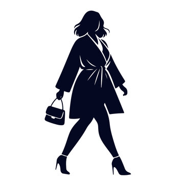 recommend clip art: Plus Size Woman Fashion Walk silhouette