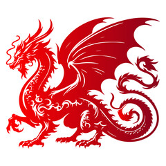 Naklejka premium Here is an illustration of a Chinese dragon