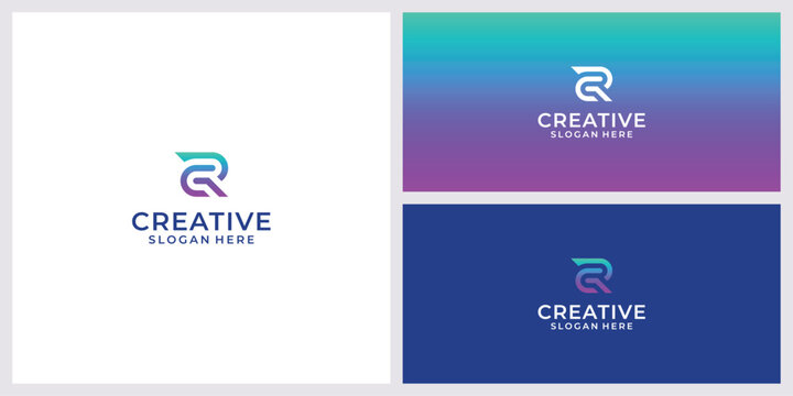 Elegant letter cr or rc monogram logo