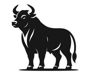 Bull silhouette on a white background vector illustration