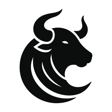 Bull head mascot silhouette on a white background vector illustration