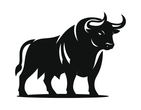Bull silhouette on a white background vector illustration