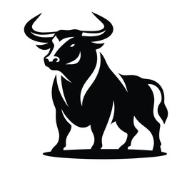 Bull silhouette on a white background vector illustration