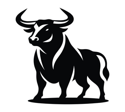 Bull silhouette on a white background vector illustration