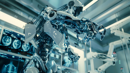 Fototapeta premium Robots and medical technology Helps doctors improve their ability to treat patients.