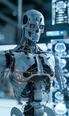 Fototapeta premium Robots and medical technology Helps doctors improve their ability to treat patients.