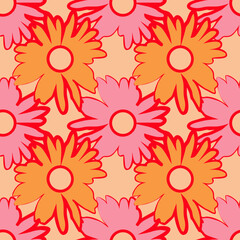 Vector - Chamomiles abstract seamless pattern.