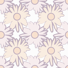 Vector - Chamomiles abstract seamless pattern.