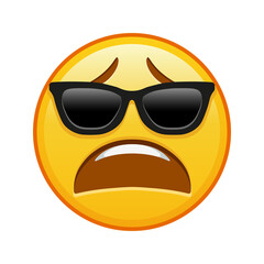 Tired face with sunglasses Large size of yellow emoji smile