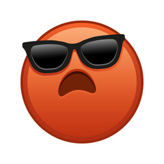 Angry face with sunglasses Large size of red emoji smile