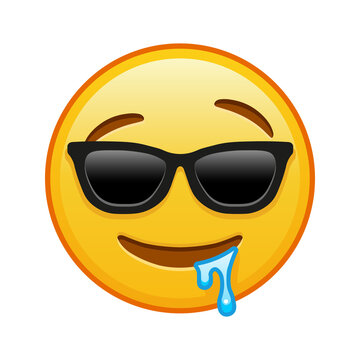 recommend clip art: Drooling face with synglasses Large size of yellow emoji smile