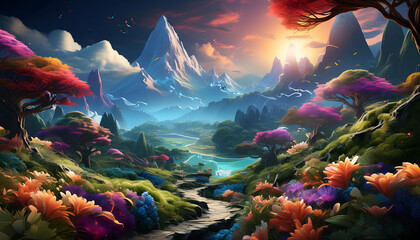 Fantastic surreal landscape
