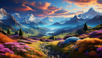 Fantastic surreal landscape