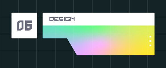 Futuristic element vector illustration. Colorful lower third video overlay.
