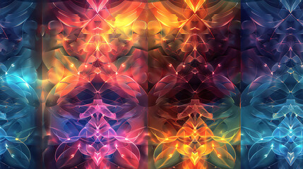 Naklejka premium Vibrant Abstract Pattern with Kaleidoscopic Colors