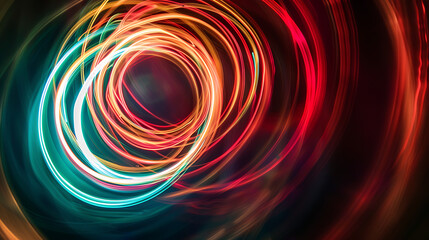 Fototapeta premium Vibrant Neon Light Swirls in Abstract Art