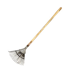 rake with wooden-handle.