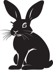 A rabbit silhouette vector art illustration