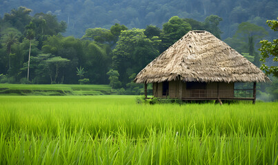 Growing rice and grains by farmers Cultivation and production
