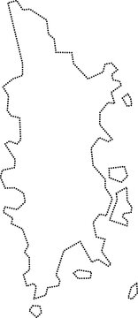 dot line drawing of phuket island map.