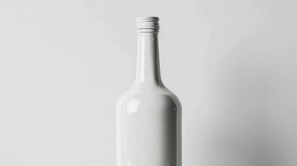 A white bottle close up with clipping path on white backdrop