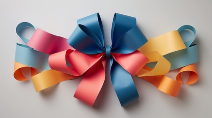 Different colors ribbon and bow