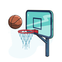 Basketball equipment in a cartoon style Sports equipment